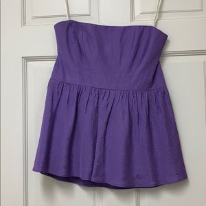Silk purple strapless top